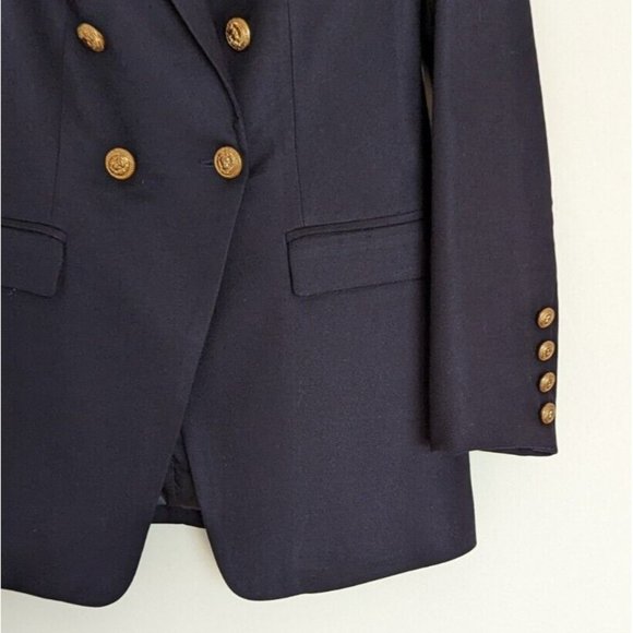 Mossman The Signature Blazer Jacket Navy Military Classic Double Breast Size 10 - Picture 9 of 12